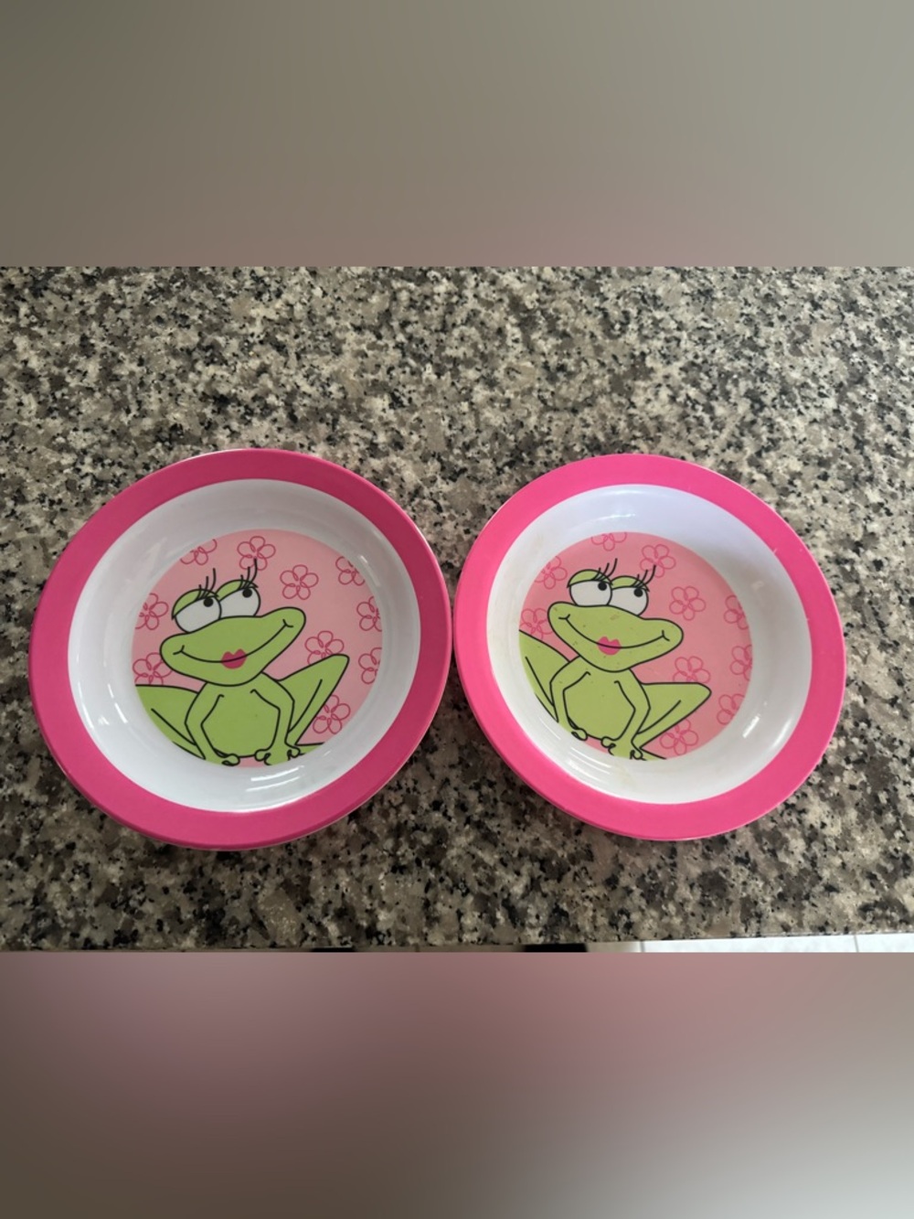 Pink Frog Kids Bowls - Set of 2